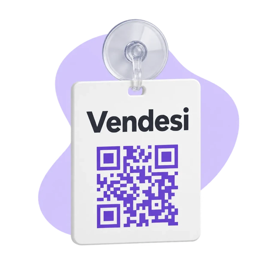 Cartello Vendesi con ventosa e QR Code stampato sotto la scritta