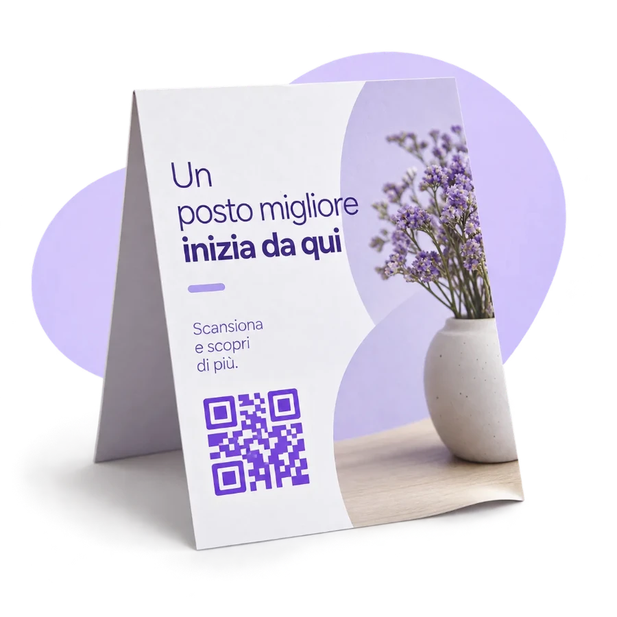Volantino piegato con QR Code stampato
