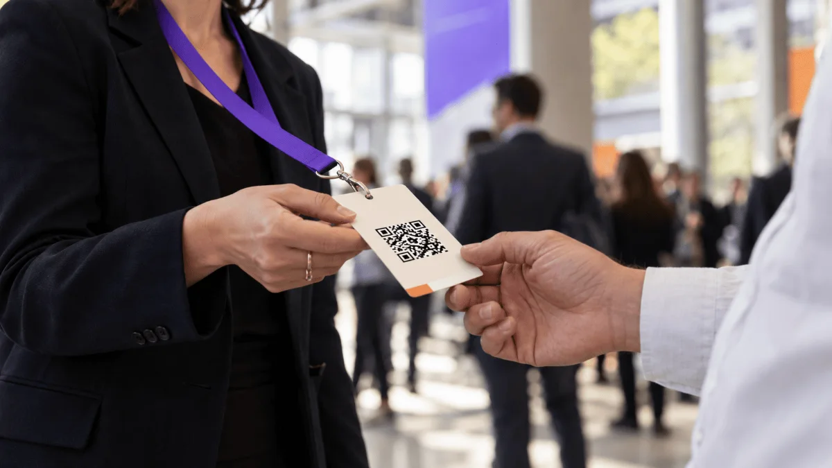 Un QR code sul badge consegnato a un evento